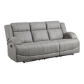 Gray Wood & Fabric Double Reclining Sofa B269