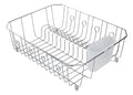 Large Chrome Dish Drying Rack with Utensil Holder B2295