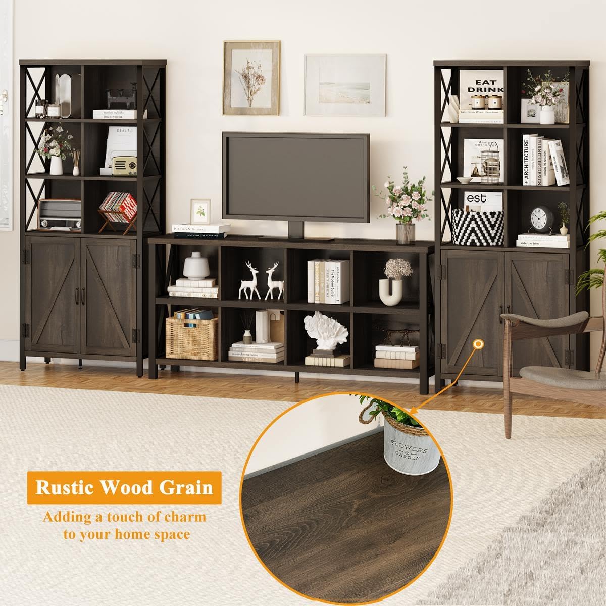 L Shaped Computer Desk with Bookshelf Z31966