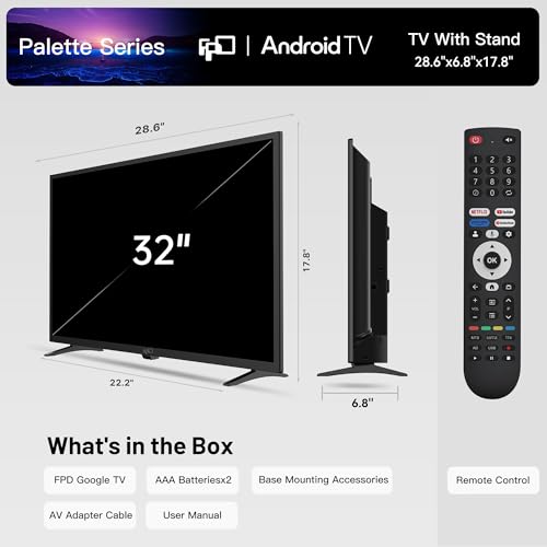 32 Inch 720p HD Flat Screen Smart LED TV with Google Play, Google Cast, WiFi, Bluetooth R83132
