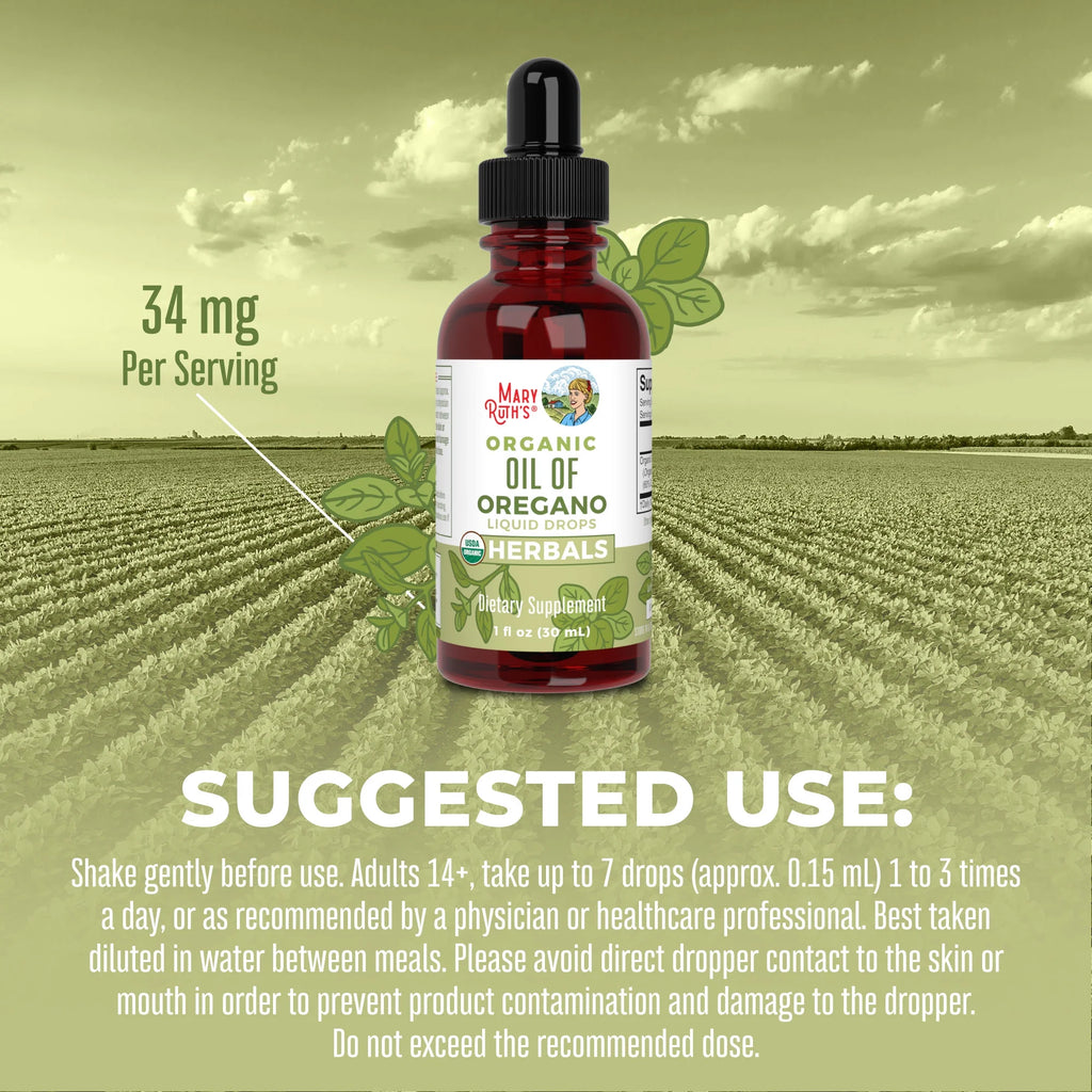 USDA Organic Oil of Oregano Liquid Drops, 1 fl oz / 30ml K933