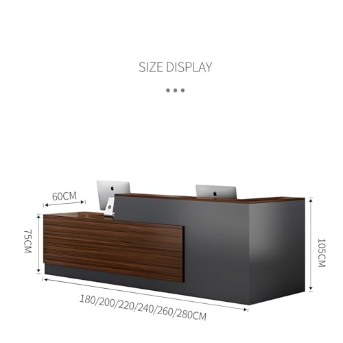 L-Shaped Reception Desk with Counter and Drawers E2222