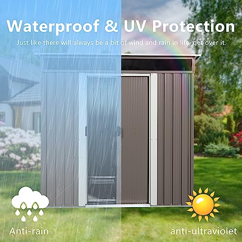 Gray Metal Storage Shed P476