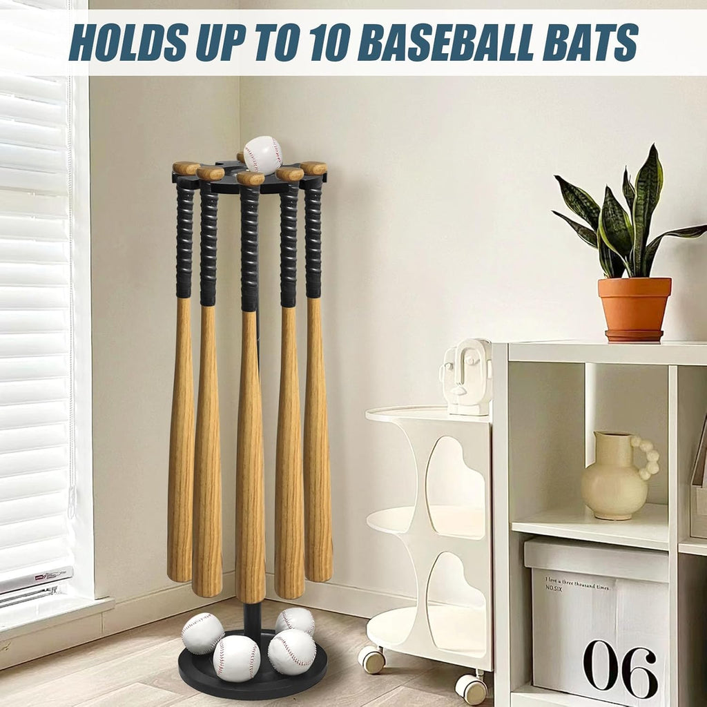 Wooden Baseball Bat Storage Rack Holds 10 Bats T67404
