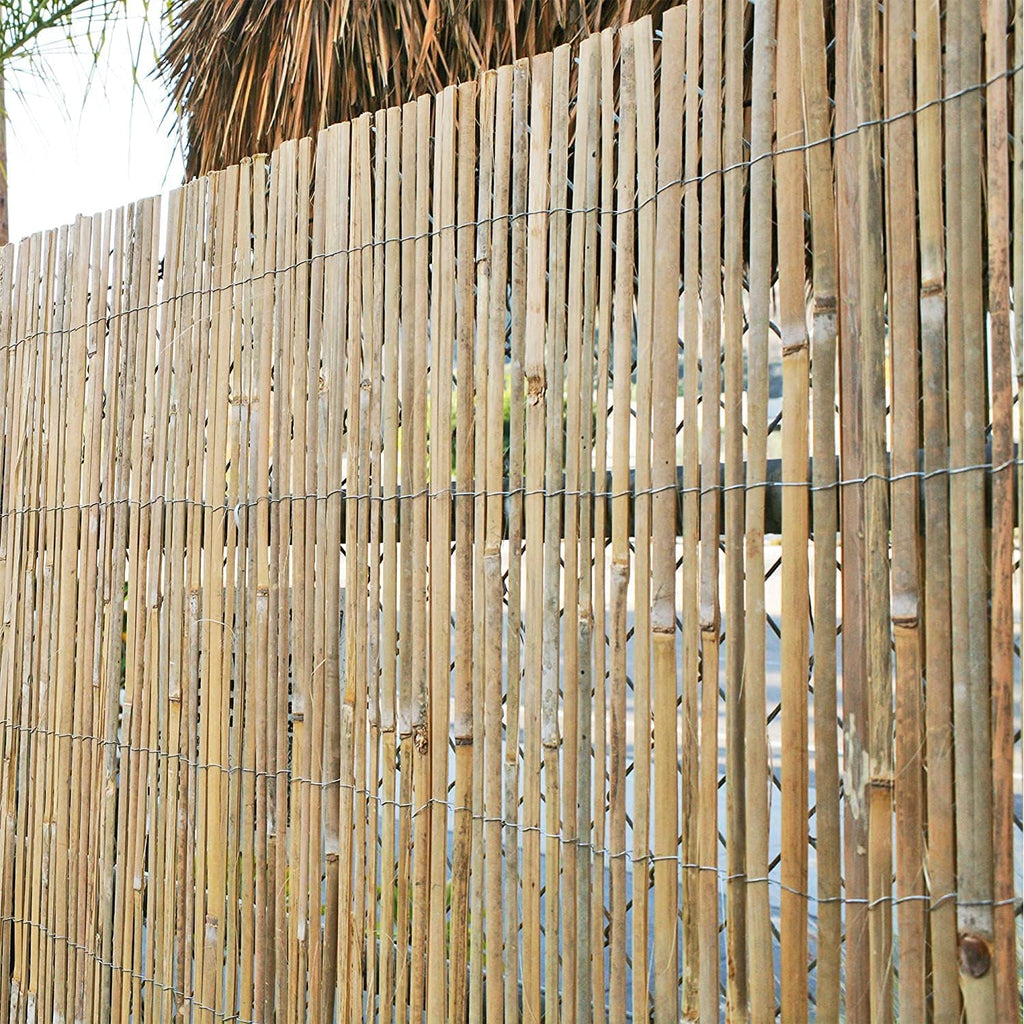 Natural Split Rolled Bamboo Fence Panel 6 ft H x 6 ft L K706904
