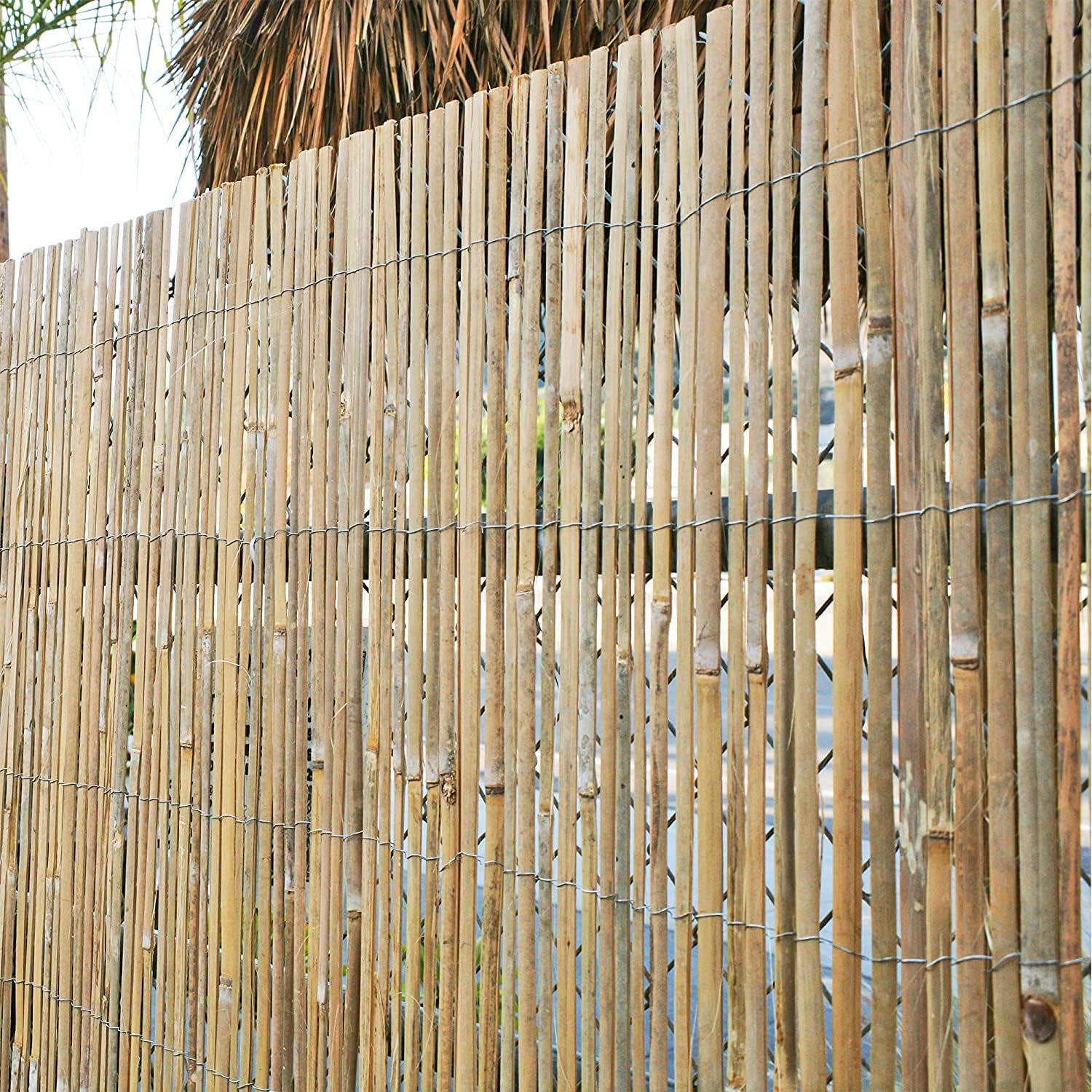 Natural Split Rolled Bamboo Fence Panel 6 ft H x 6 ft L K706904
