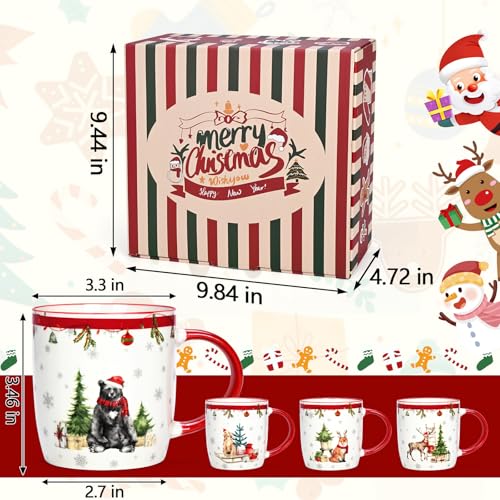 Set of 4 Christmas Mugs, 11 Oz N392492