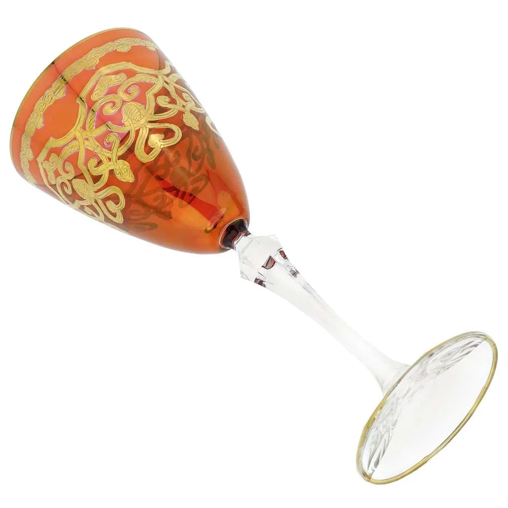 Set of Two Murano Glass Wine Glasses I462
