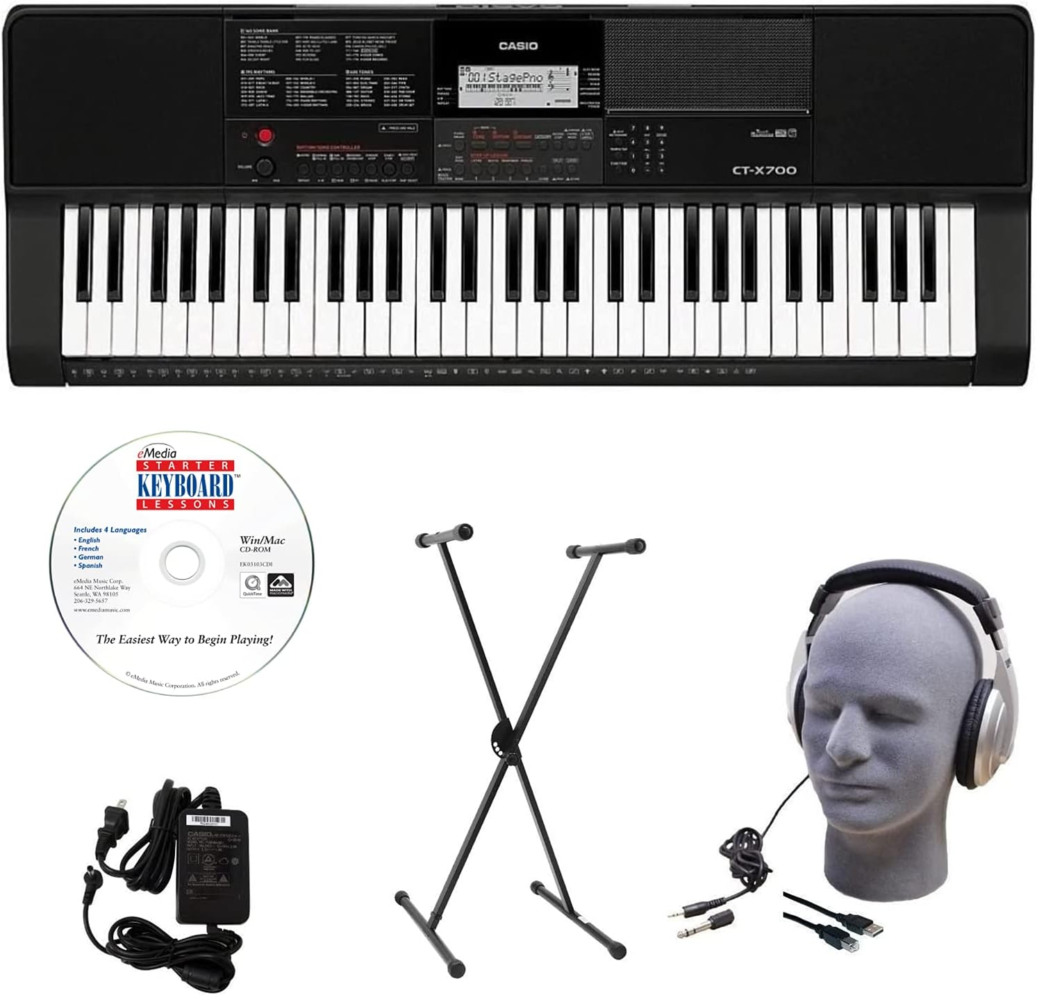 Keyboard Pack with Adjustable Padded Keyboard Bench R612141