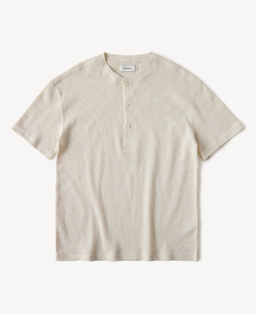 Honeycomb Waffle Knit Henley T-shirt