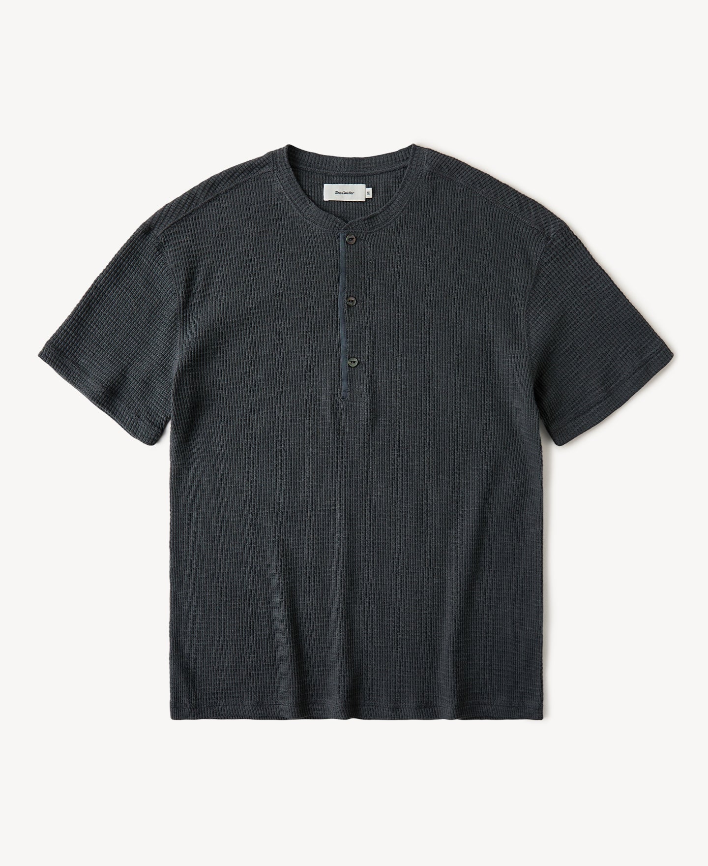 Honeycomb Waffle Knit Henley T-shirt