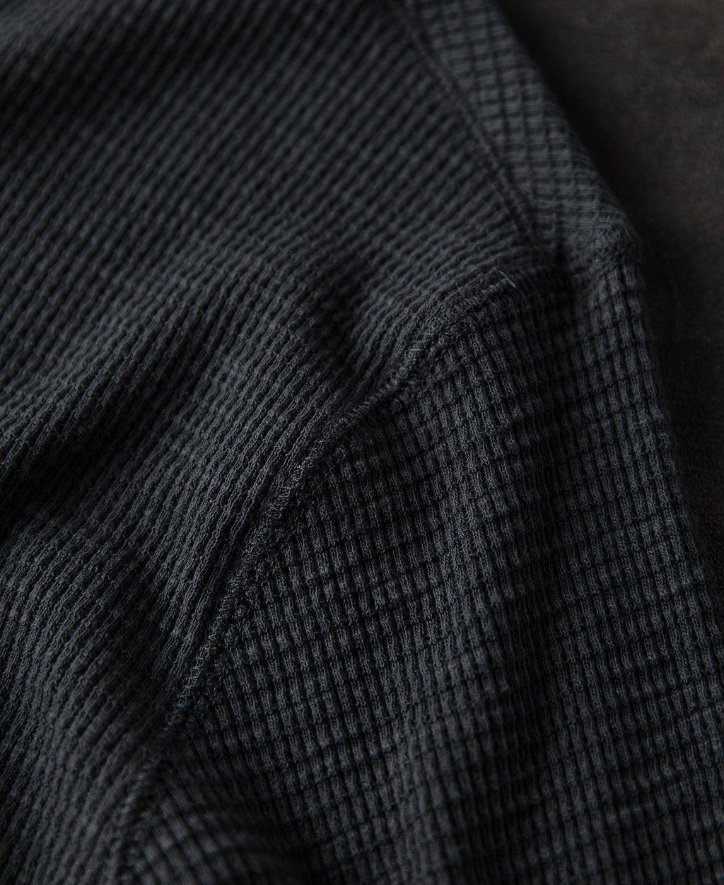 Honeycomb Waffle Knit Henley Long Sleeve T-Shirt