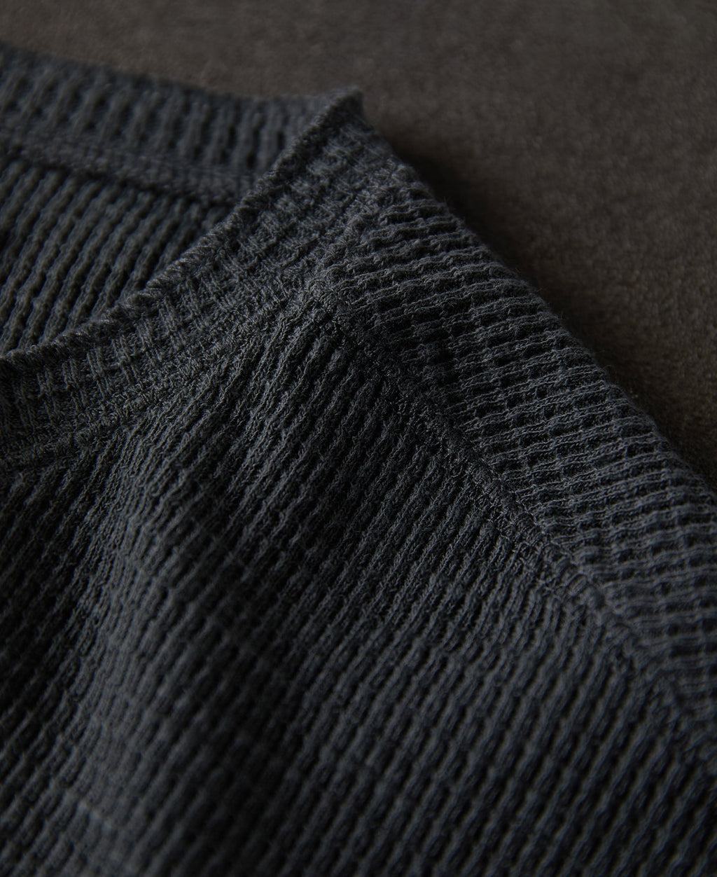 Honeycomb Waffle Knit Henley T-shirt