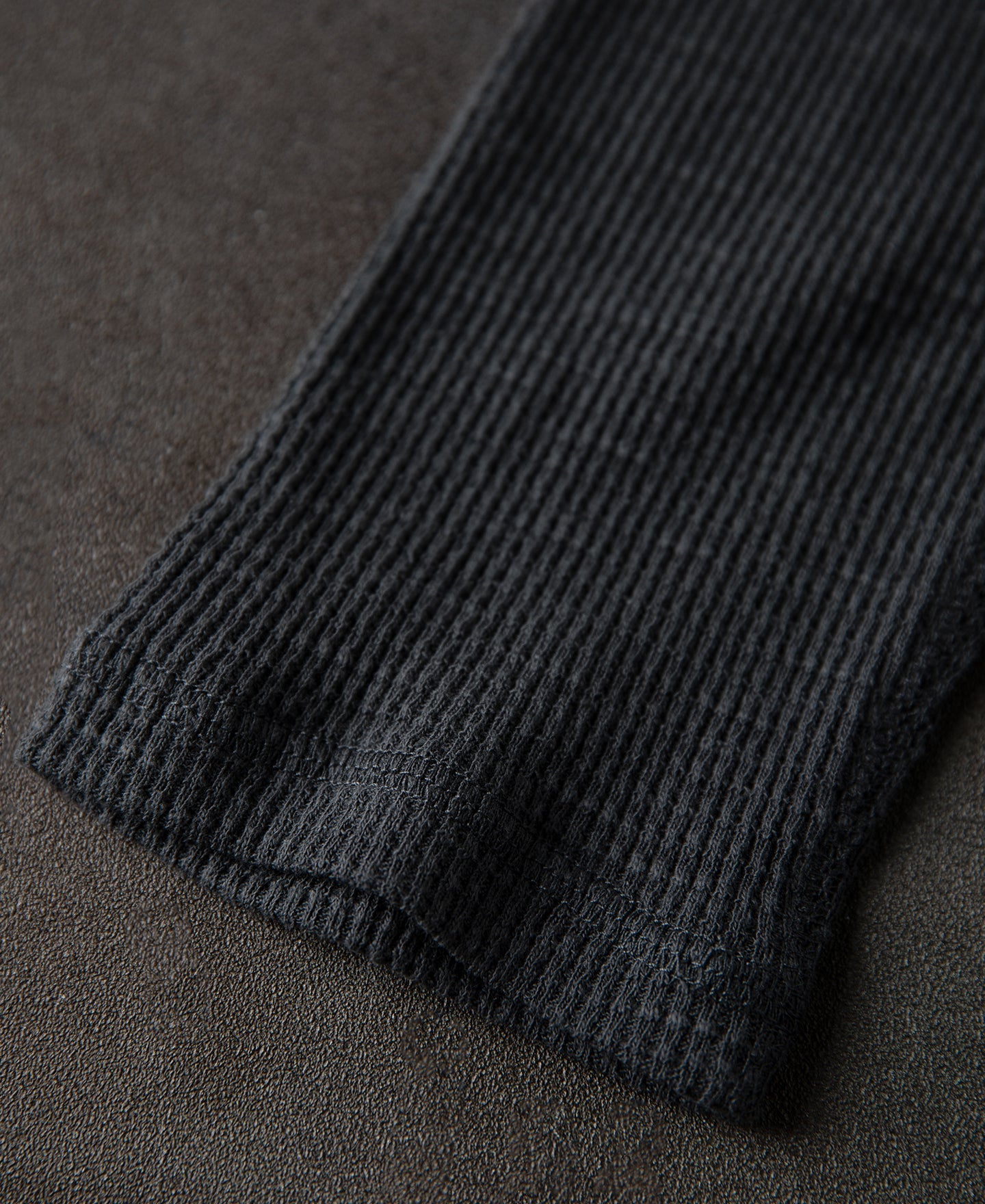 Honeycomb Waffle Knit Henley Long Sleeve T-Shirt