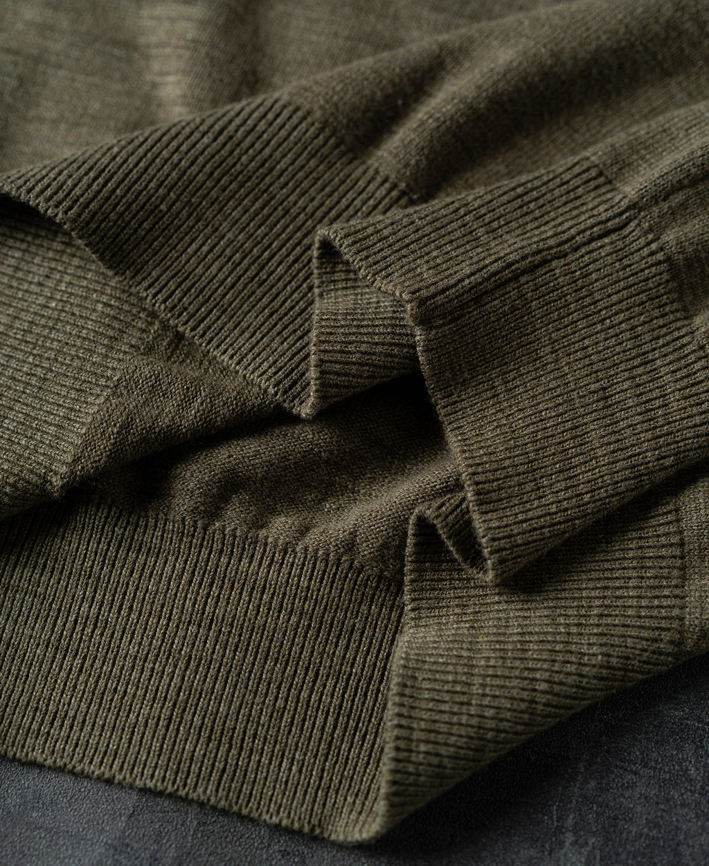 Slub Cotton Long Sleeve Knit Polo